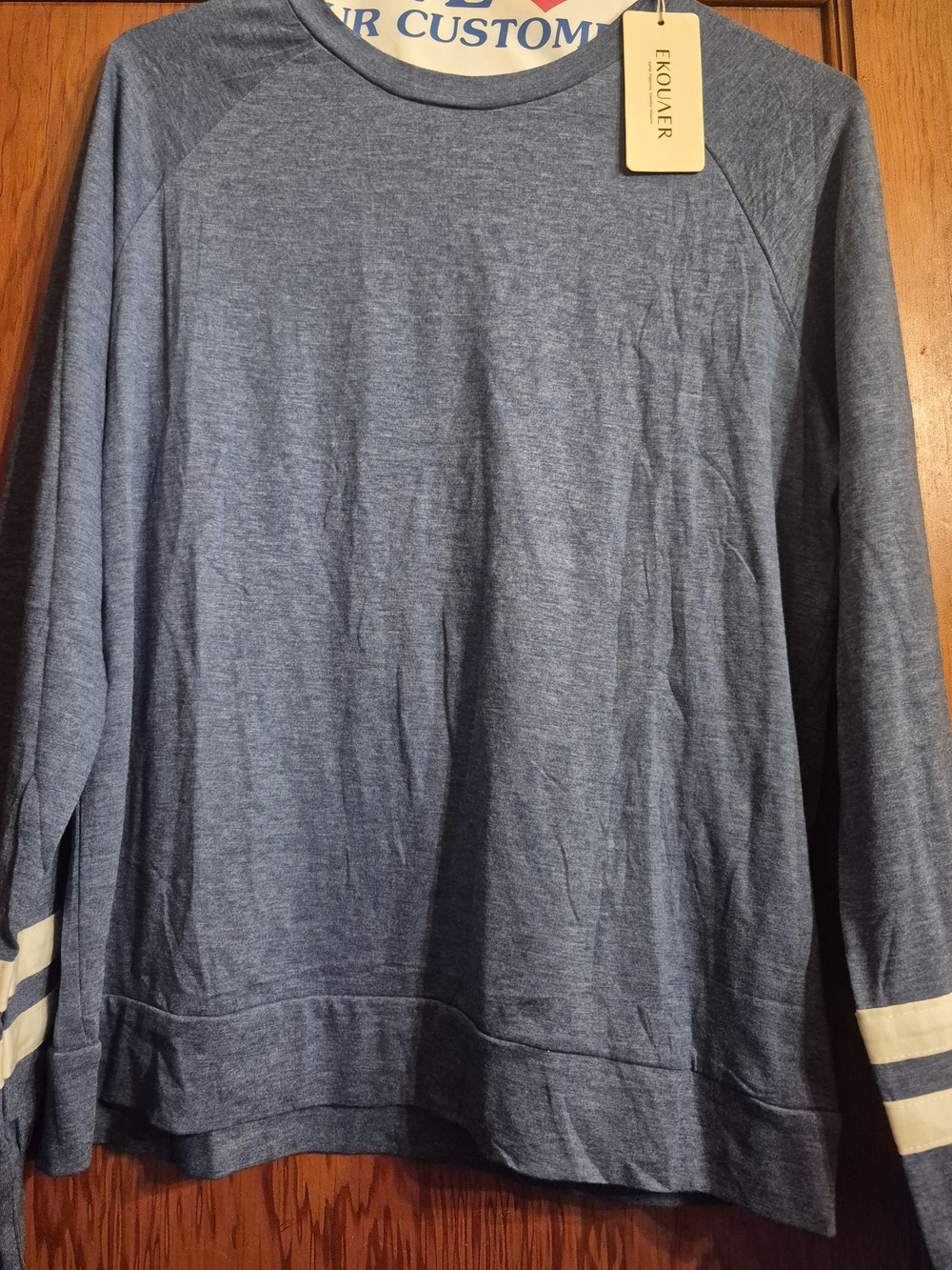 Ekouaer tiktok shop Navy and Cream Knit pajama ,everyday Top nwt